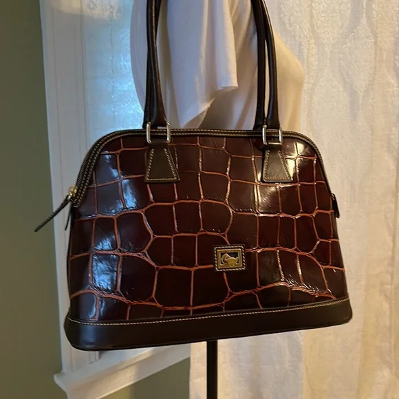 Dooney & Bourke Croc Denison Shaina Satchel - Picture 2 of 16